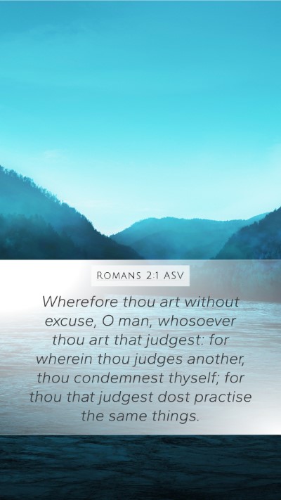 Romans 2:1 ASV Bible Verse Image