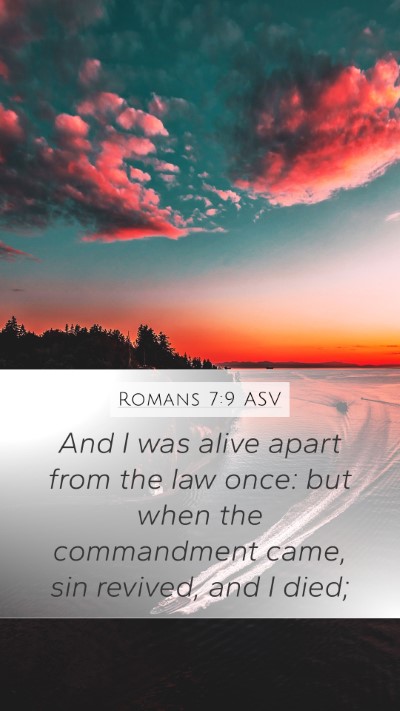 Romans 7:9 ASV Bible Verse Image