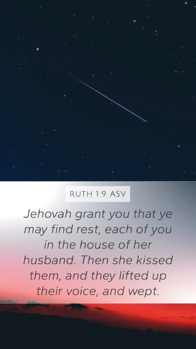 Ruth 1:9 ASV Mobile Phone Wallpaper - Jehovah grant you that ye may find rest, each of - Mobile Bible Verse Wallpaper
