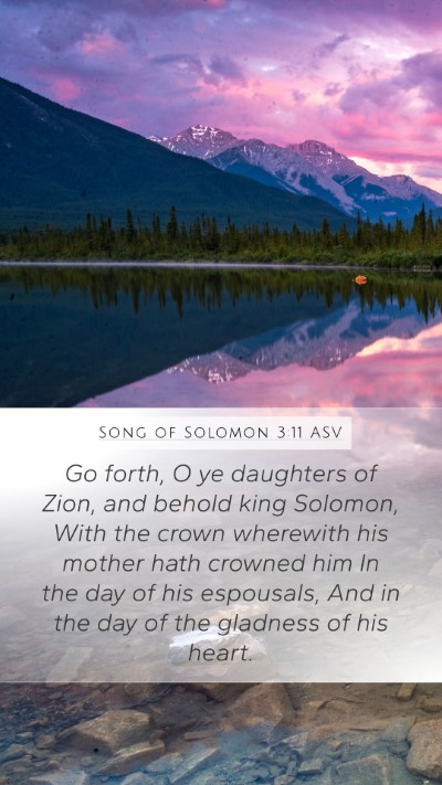 Song of Solomon 3:11 ASV Bible Verse Image