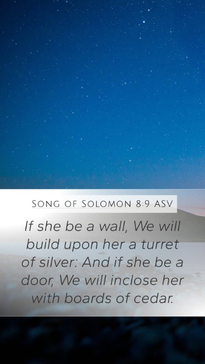 Song of Solomon 8:9 ASV Bible Verse Image