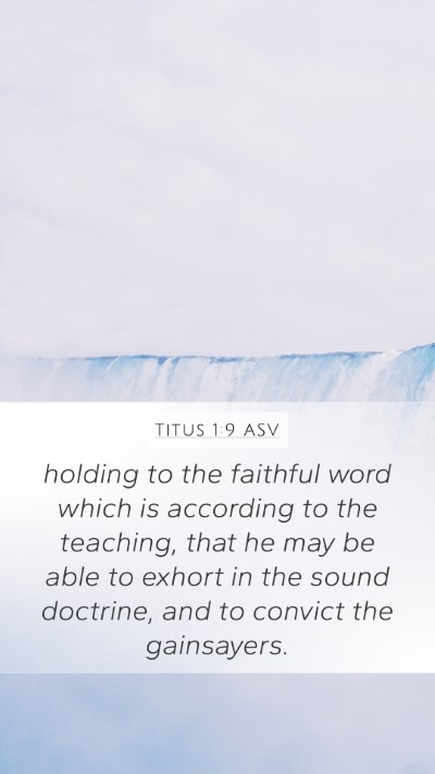 Titus 1:9 ASV Bible Verse Image