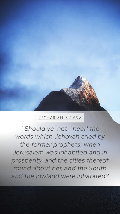 Zechariah 7:7 ASV Bible Verse Image