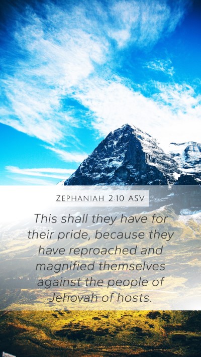 Zephaniah 2:10 ASV Bible Verse Image