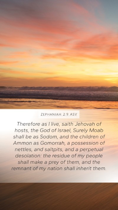 Zephaniah 2:9 ASV Bible Verse Image