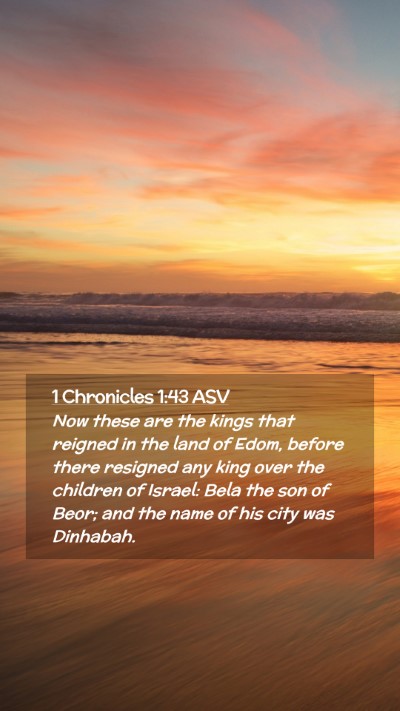 Picture 02 - 1 Chronicles 1:43 ASV Mobile Phone Wallpaper - Now these are the kings that reigned in the land - Mobile Bible Verse Wallpaper