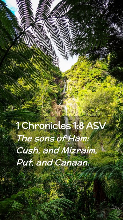 Picture 02 - 1 Chronicles 1:8 ASV Mobile Phone Wallpaper - The sons of Ham: Cush, and Mizraim, Put, and - Mobile Bible Verse Wallpaper