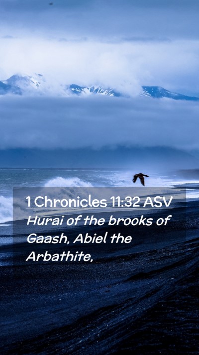 Picture 02 - 1 Chronicles 11:32 ASV Mobile Phone Wallpaper - Hurai of the brooks of Gaash, Abiel the - Mobile Bible Verse Wallpaper
