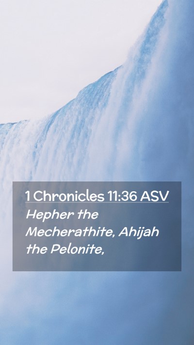 Picture 02 - 1 Chronicles 11:36 ASV Mobile Phone Wallpaper - Hepher the Mecherathite, Ahijah the - Mobile Bible Verse Wallpaper