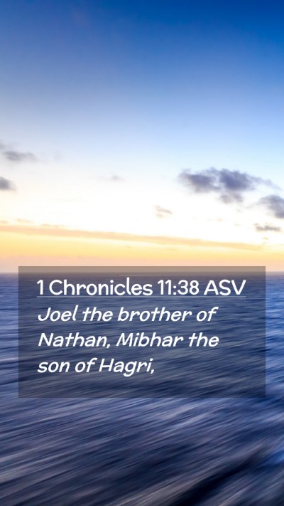 Picture 02 - 1 Chronicles 11:38 ASV Mobile Phone Wallpaper - Joel the brother of Nathan, Mibhar the son of - Mobile Bible Verse Wallpaper