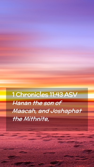 Picture 02 - 1 Chronicles 11:43 ASV Mobile Phone Wallpaper - Hanan the son of Maacah, and Joshaphat the - Mobile Bible Verse Wallpaper