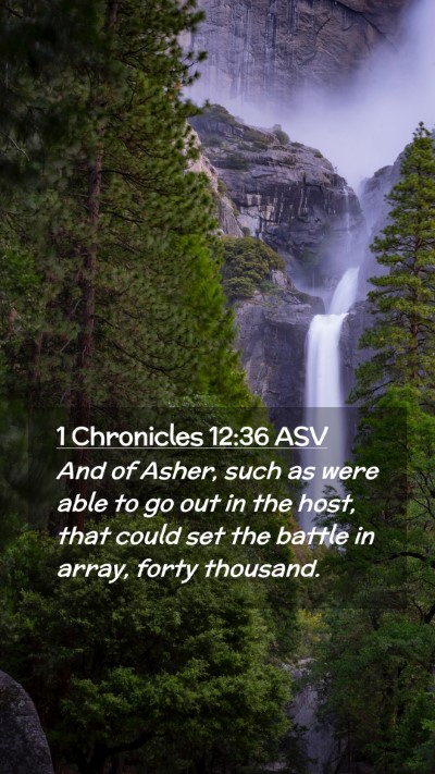 Picture 02 - 1 Chronicles 12:36 ASV Mobile Phone Wallpaper - And of Asher, such as were able to go out in the - Mobile Bible Verse Wallpaper