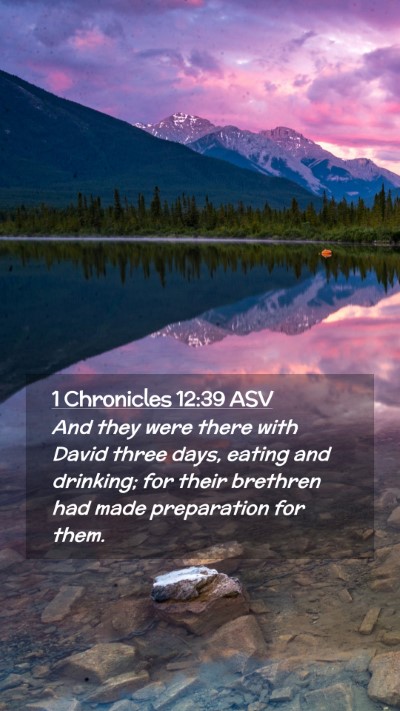 Picture 02 - 1 Chronicles 12:39 ASV Mobile Phone Wallpaper - And they were there with David three days, eating - Mobile Bible Verse Wallpaper
