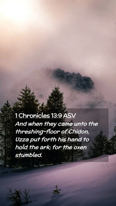 Picture 02 - 1 Chronicles 13:9 ASV Mobile Phone Wallpaper - And when they came unto the threshing-floor of - Mobile Bible Verse Wallpaper