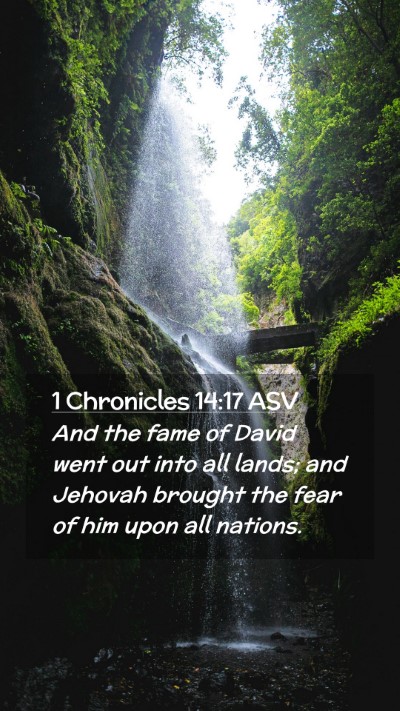 Picture 02 - 1 Chronicles 14:17 ASV Mobile Phone Wallpaper - And the fame of David went out into all lands; - Mobile Bible Verse Wallpaper