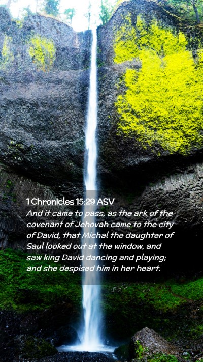 Picture 02 - 1 Chronicles 15:29 ASV Mobile Phone Wallpaper - And it came to pass, as the ark of the covenant - Mobile Bible Verse Wallpaper