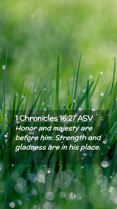 Picture 02 - 1 Chronicles 16:27 ASV Mobile Phone Wallpaper - Honor and majesty are before him: Strength and - Mobile Bible Verse Wallpaper