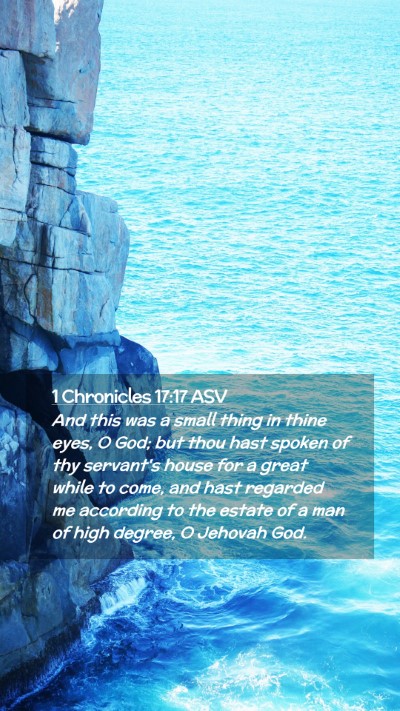 Picture 02 - 1 Chronicles 17:17 ASV Mobile Phone Wallpaper - And this was a small thing in thine eyes, O God; - Mobile Bible Verse Wallpaper