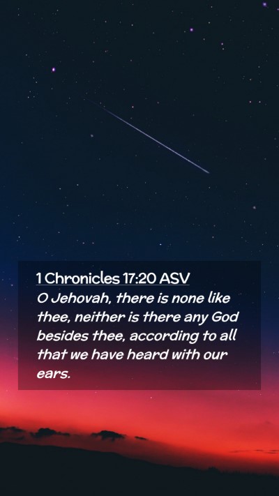 Picture 02 - 1 Chronicles 17:20 ASV Mobile Phone Wallpaper - O Jehovah, there is none like thee, neither is - Mobile Bible Verse Wallpaper