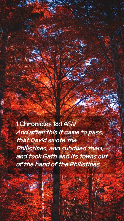 Picture 02 - 1 Chronicles 18:1 ASV Mobile Phone Wallpaper - And after this it came to pass, that David smote - Mobile Bible Verse Wallpaper