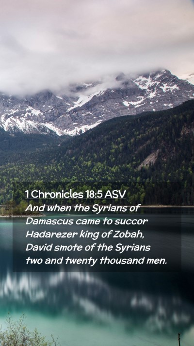 Picture 02 - 1 Chronicles 18:5 ASV Mobile Phone Wallpaper - And when the Syrians of Damascus came to succor - Mobile Bible Verse Wallpaper