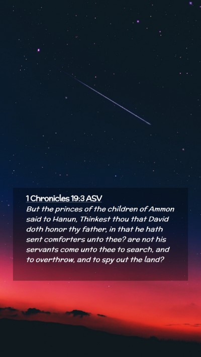 Picture 02 - 1 Chronicles 19:3 ASV Mobile Phone Wallpaper - But the princes of the children of Ammon said to - Mobile Bible Verse Wallpaper