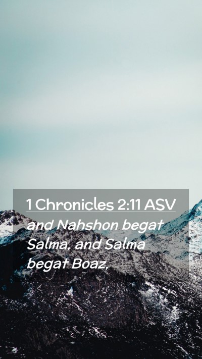 Picture 02 - 1 Chronicles 2:11 ASV Mobile Phone Wallpaper - and Nahshon begat Salma, and Salma begat - Mobile Bible Verse Wallpaper