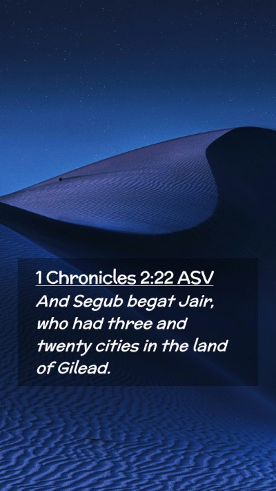 Picture 02 - 1 Chronicles 2:22 ASV Mobile Phone Wallpaper - And Segub begat Jair, who had three and twenty - Mobile Bible Verse Wallpaper