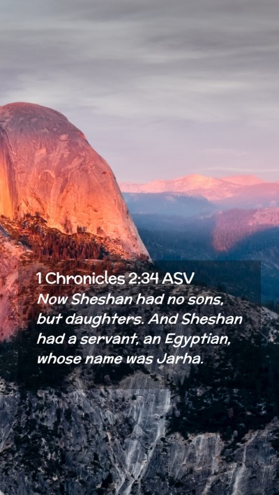 Picture 02 - 1 Chronicles 2:34 ASV Mobile Phone Wallpaper - Now Sheshan had no sons, but daughters. And - Mobile Bible Verse Wallpaper