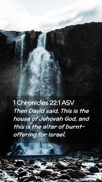 Picture 02 - 1 Chronicles 22:1 ASV Mobile Phone Wallpaper - Then David said, This is the house of Jehovah - Mobile Bible Verse Wallpaper