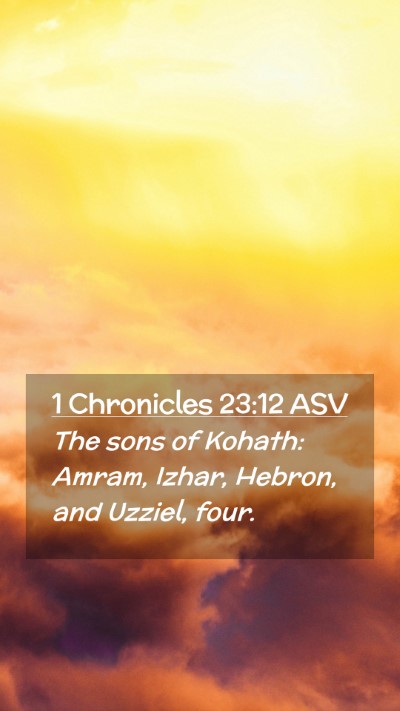 Picture 02 - 1 Chronicles 23:12 ASV Mobile Phone Wallpaper - The sons of Kohath: Amram, Izhar, Hebron, and - Mobile Bible Verse Wallpaper