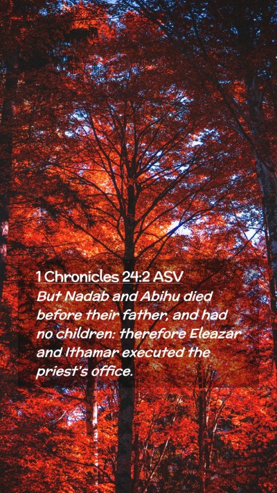 Picture 02 - 1 Chronicles 24:2 ASV Mobile Phone Wallpaper - But Nadab and Abihu died before their father, and - Mobile Bible Verse Wallpaper