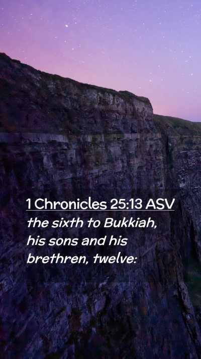 Picture 02 - 1 Chronicles 25:13 ASV Mobile Phone Wallpaper - the sixth to Bukkiah, his sons and his brethren, - Mobile Bible Verse Wallpaper