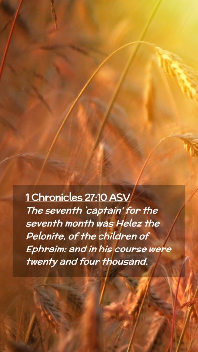 Picture 02 - 1 Chronicles 27:10 ASV Mobile Phone Wallpaper - The seventh `captain' for the seventh month was - Mobile Bible Verse Wallpaper