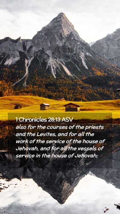 Picture 02 - 1 Chronicles 28:13 ASV Mobile Phone Wallpaper - also for the courses of the priests and the - Mobile Bible Verse Wallpaper
