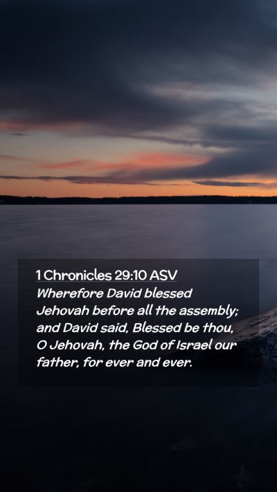 Picture 02 - 1 Chronicles 29:10 ASV Mobile Phone Wallpaper - Wherefore David blessed Jehovah before all the - Mobile Bible Verse Wallpaper