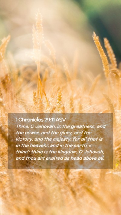 Picture 02 - 1 Chronicles 29:11 ASV Mobile Phone Wallpaper - Thine, O Jehovah, is the greatness, and the - Mobile Bible Verse Wallpaper
