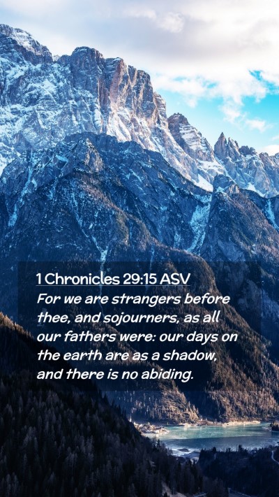 Picture 02 - 1 Chronicles 29:15 ASV Mobile Phone Wallpaper - For we are strangers before thee, and sojourners, - Mobile Bible Verse Wallpaper