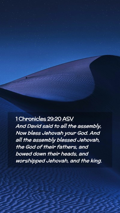 Picture 02 - 1 Chronicles 29:20 ASV Mobile Phone Wallpaper - And David said to all the assembly, Now bless - Mobile Bible Verse Wallpaper