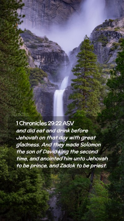 Picture 02 - 1 Chronicles 29:22 ASV Mobile Phone Wallpaper - and did eat and drink before Jehovah on that day - Mobile Bible Verse Wallpaper
