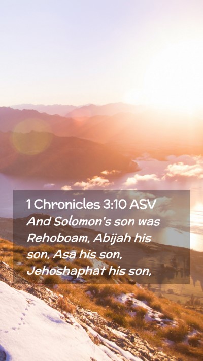 Picture 02 - 1 Chronicles 3:10 ASV Mobile Phone Wallpaper - And Solomon's son was Rehoboam, Abijah his son, - Mobile Bible Verse Wallpaper