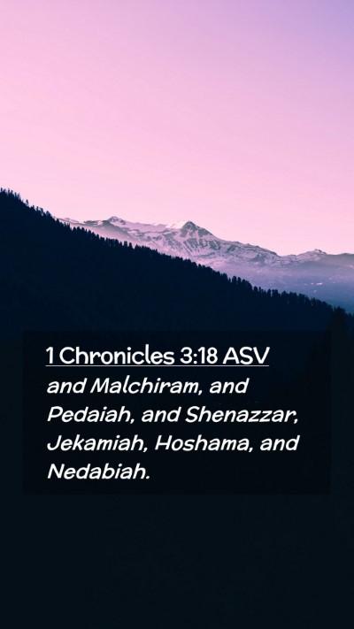 Picture 02 - 1 Chronicles 3:18 ASV Mobile Phone Wallpaper - and Malchiram, and Pedaiah, and Shenazzar, - Mobile Bible Verse Wallpaper