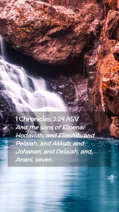 Picture 02 - 1 Chronicles 3:24 ASV Mobile Phone Wallpaper - And the sons of Elioenai: Hodaviah, and Eliashib, - Mobile Bible Verse Wallpaper