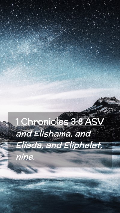 Picture 02 - 1 Chronicles 3:8 ASV Mobile Phone Wallpaper - and Elishama, and Eliada, and Eliphelet, - Mobile Bible Verse Wallpaper