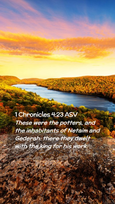 Picture 02 - 1 Chronicles 4:23 ASV Mobile Phone Wallpaper - These were the potters, and the inhabitants of - Mobile Bible Verse Wallpaper