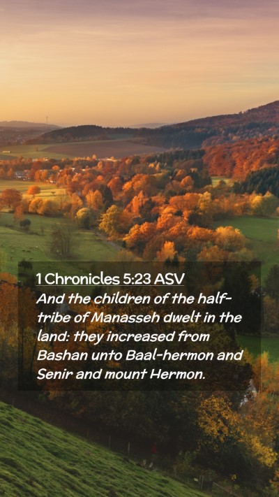 Picture 02 - 1 Chronicles 5:23 ASV Mobile Phone Wallpaper - And the children of the half-tribe of Manasseh - Mobile Bible Verse Wallpaper