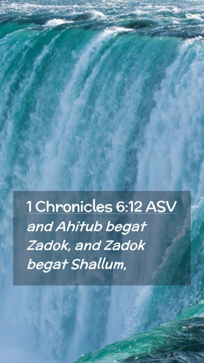 Picture 02 - 1 Chronicles 6:12 ASV Mobile Phone Wallpaper - and Ahitub begat Zadok, and Zadok begat - Mobile Bible Verse Wallpaper
