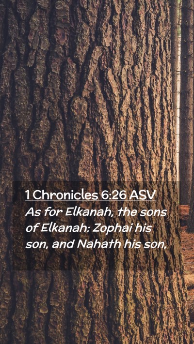 Picture 02 - 1 Chronicles 6:26 ASV Mobile Phone Wallpaper - As for Elkanah, the sons of Elkanah: Zophai his - Mobile Bible Verse Wallpaper