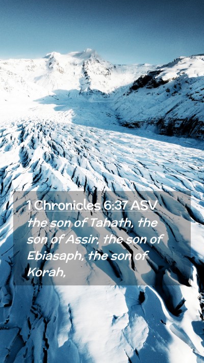 Picture 02 - 1 Chronicles 6:37 ASV Mobile Phone Wallpaper - the son of Tahath, the son of Assir, the son of - Mobile Bible Verse Wallpaper