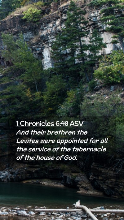 Picture 02 - 1 Chronicles 6:48 ASV Mobile Phone Wallpaper - And their brethren the Levites were appointed for - Mobile Bible Verse Wallpaper